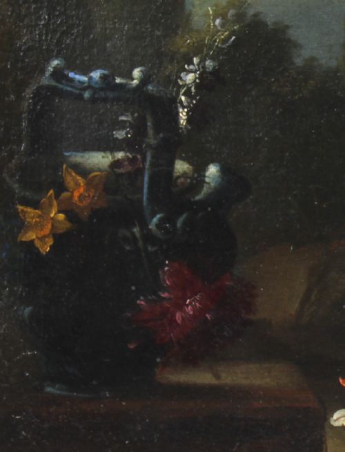 ANTIQUE DUTCH SCHOOL FLORAL STILL LIFE OIL PAINTING FRAMED LATE 18TH C - ADDITIONAL PHOTO 6