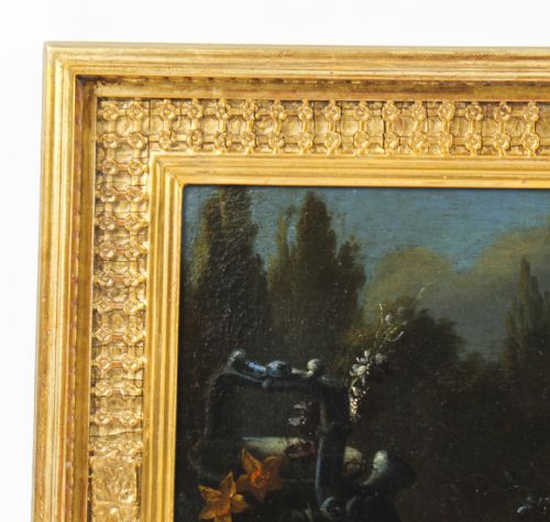 ANTIQUE DUTCH SCHOOL FLORAL STILL LIFE OIL PAINTING FRAMED LATE 18TH C - ADDITIONAL PHOTO 7