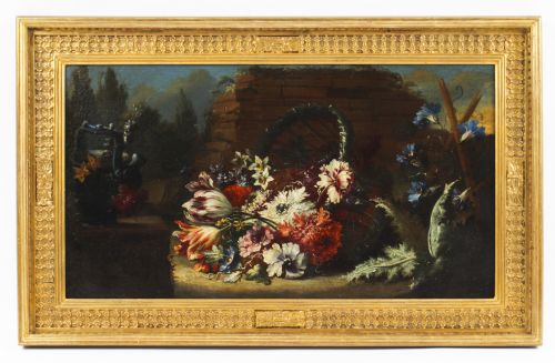 ANTIQUE DUTCH SCHOOL FLORAL STILL LIFE OIL PAINTING FRAMED LATE 18TH C - ADDITIONAL PHOTO 9