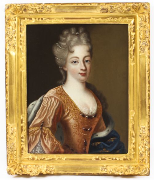 Antique French School Oil on Canvas Portrait of a Lady 18th Century
