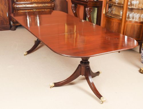 Antique George III Mahogany 8ft 6" Twin Pillar Dining Table 18th Century
