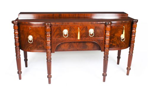 ANTIQUE GEORGE III SCOTTISH MAHOGANY BOWFRONT SIDEBOARD CA 1790 18TH C - ADDITIONAL PHOTO 1