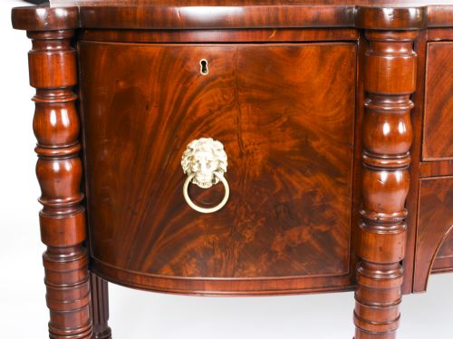 ANTIQUE GEORGE III SCOTTISH MAHOGANY BOWFRONT SIDEBOARD CA 1790 18TH C - ADDITIONAL PHOTO 2