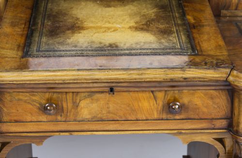 ANTIQUE VICTORIAN BURR WALNUT DICKENS PEDESTAL DESK C 1880 19TH C - ADDITIONAL PHOTO 8