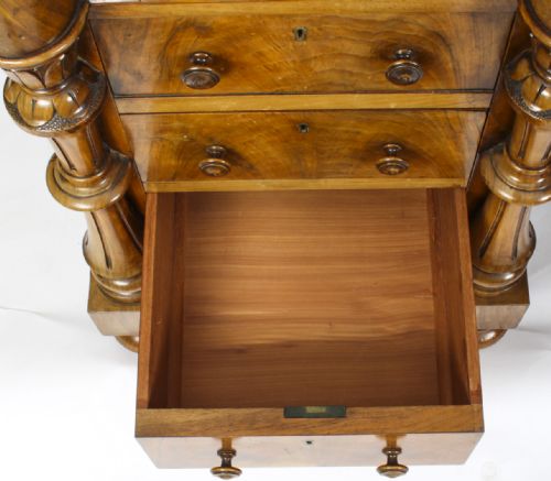 ANTIQUE VICTORIAN BURR WALNUT DICKENS PEDESTAL DESK C 1880 19TH C - ADDITIONAL PHOTO 19