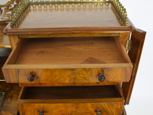ANTIQUE VICTORIAN BURR WALNUT DICKENS PEDESTAL DESK C 1880 19TH C - ADDITIONAL PHOTO 22