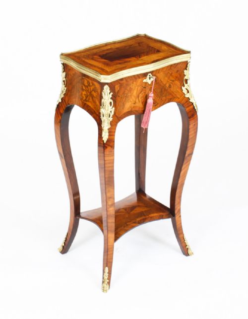 Antique French Parquetry & Marquetry Occasional Table 19th C
