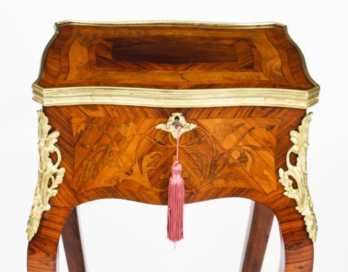 fig 2. Antique French Parquetry & Marquetry Occasional Table 19th C
