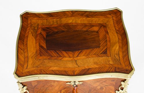 fig 3. Antique French Parquetry & Marquetry Occasional Table 19th C
