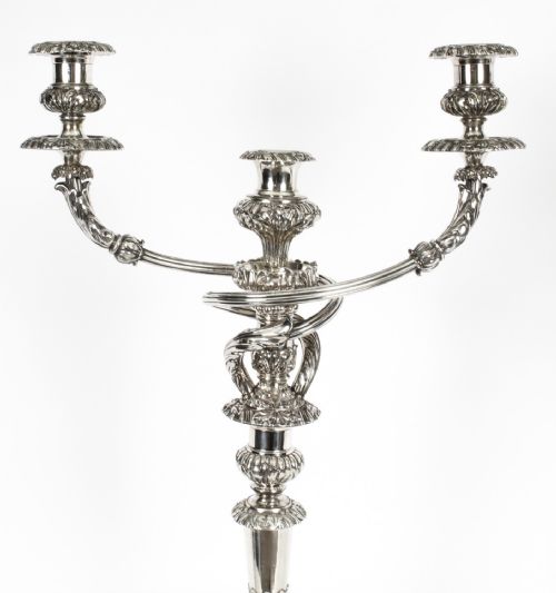 fig 4. Antique Pair 26inch George III Three Light Candelabra Matthew Boulton 18th C