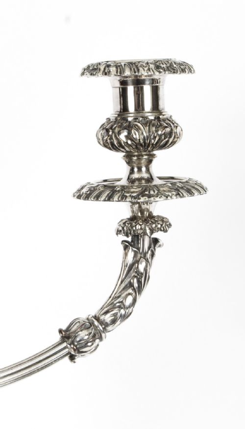 fig 8. Antique Pair 26inch George III Three Light Candelabra Matthew Boulton 18th C