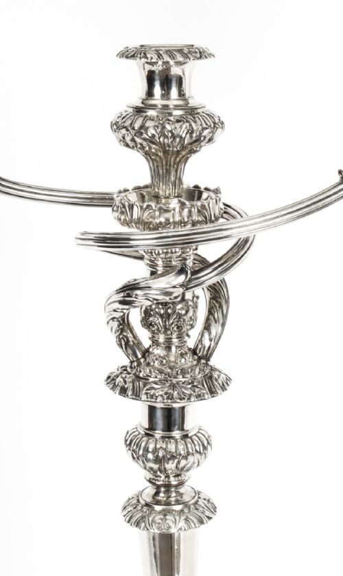 fig 9. Antique Pair 26inch George III Three Light Candelabra Matthew Boulton 18th C