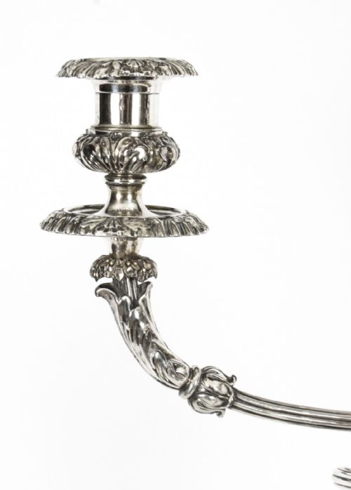 fig 10. Antique Pair 26inch George III Three Light Candelabra Matthew Boulton 18th C
