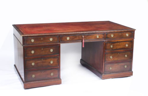 Antique George III Mahogany Pedestal Desk C1810 19th C
