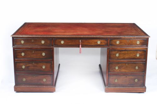 fig 3. Antique George III Mahogany Pedestal Desk C1810 19th C