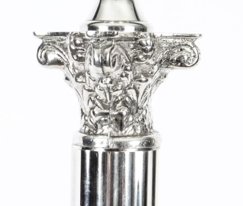 fig 2. Antique set 4 Edwardian Silver Plated Corinthian Column Table Lamps C1910