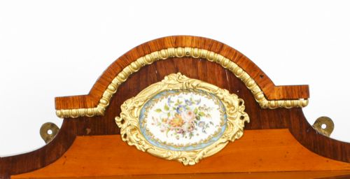 fig 3. Antique Ormolu & Porcelain Mounted Table Top Credenza Cabinet 19th C