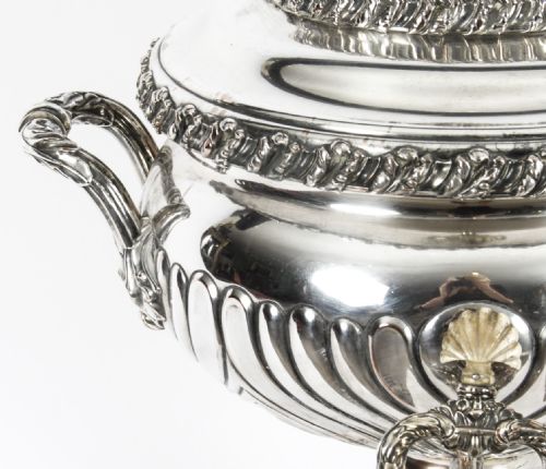 fig 2. Antique Regency Old Sheffield Silver Plated Tea Urn Samovar C1820