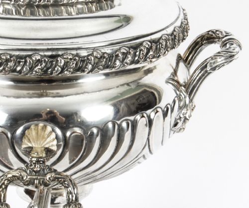 fig 3. Antique Regency Old Sheffield Silver Plated Tea Urn Samovar C1820