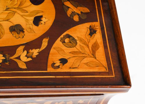 fig 4. Antique Dutch Marquetry Tray Top Bedside Cabinet Side Table c.1820 19th C