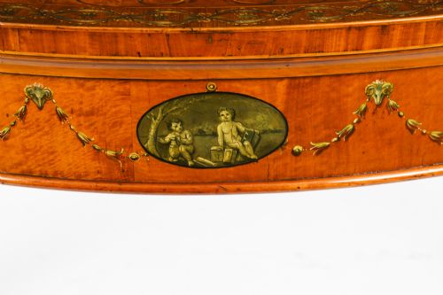 fig 6. Antique George III Satinwood Demi-Lune Console Table 18th C