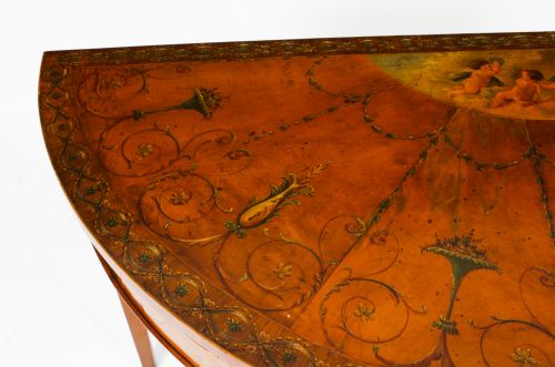 fig 7. Antique George III Satinwood Demi-Lune Console Table 18th C