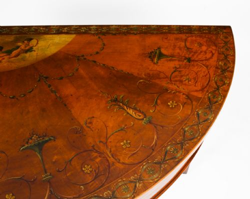fig 8. Antique George III Satinwood Demi-Lune Console Table 18th C
