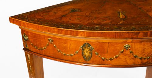 fig 9. Antique George III Satinwood Demi-Lune Console Table 18th C