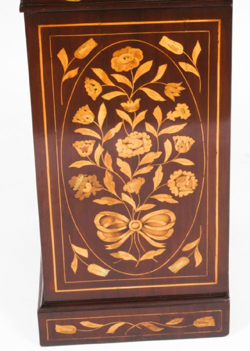fig 4. Antique Free Standing Dutch Mahogany Marquetry BedSide Cabinet Pedestal 19th C