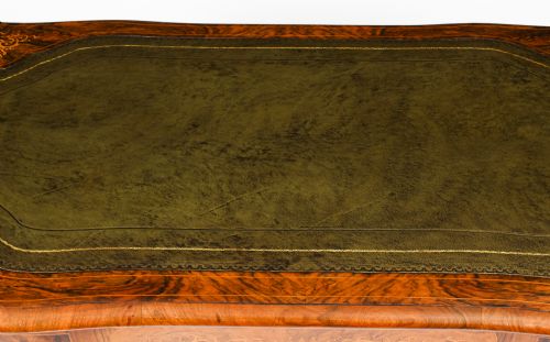 fig 5. Antique Victorian Burr Walnut & Floral Marquetry Writing Table 19th C
