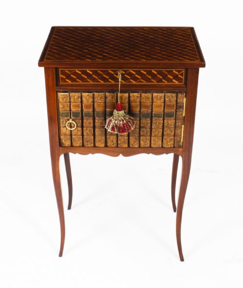 fig 2. Antique Pair Ormolu Mounted Parquetry Occasional / Bedside Tables 19th C