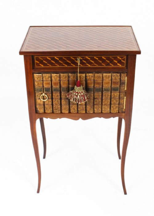 fig 4. Antique Pair Ormolu Mounted Parquetry Occasional / Bedside Tables 19th C