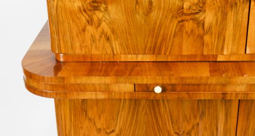 fig 7. Antique Art Deco Epstein Burr Walnut Cocktail Cabinet Dry Bar c.1920