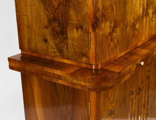 fig 8. Antique Art Deco Epstein Burr Walnut Cocktail Cabinet Dry Bar c.1920