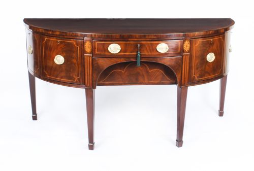 Antique George III Mahogany Demi Lune Sideboard C 1790
