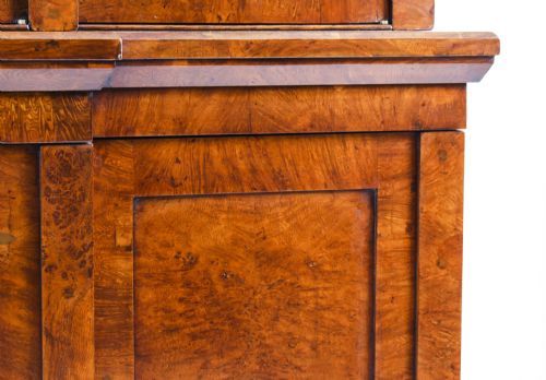 fig 2. Antique English Pollard Oak Library Breakfront Bookcase Early 19th C
