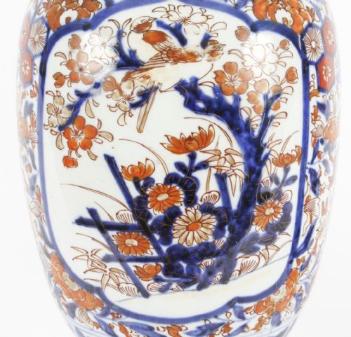 fig 3. Antique Pair Japanese Imari Porcelain Vases on Stands c. 1870 19th C.