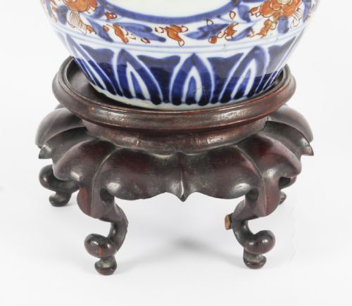 fig 4. Antique Pair Japanese Imari Porcelain Vases on Stands c. 1870 19th C.
