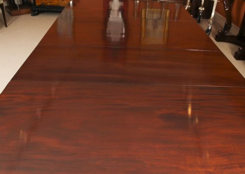 fig 3. Antique Irish Regency Twin Pillar Mahogany Dining Table C1820 19th C
