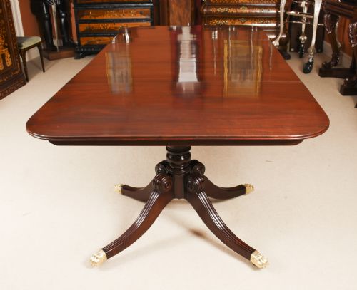 fig 5. Antique Irish Regency Twin Pillar Mahogany Dining Table C1820 19th C
