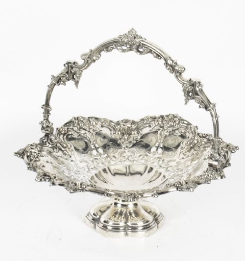 Antique Silver Plated Fruit Basket Wilkinson & Co C1830 19th Century
