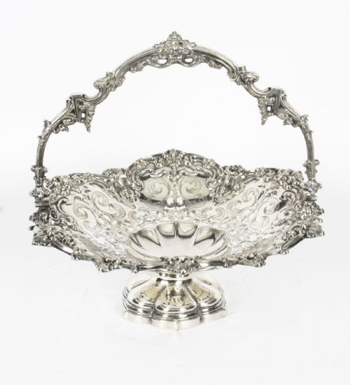 fig 1. Antique Silver Plated Fruit Basket Wilkinson & Co C1830 19th Century