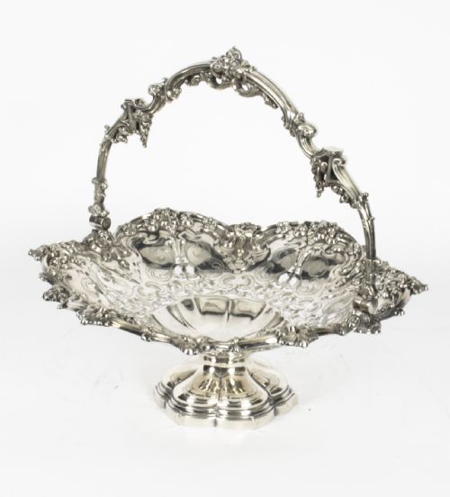 fig 3. Antique Silver Plated Fruit Basket Wilkinson & Co C1830 19th Century