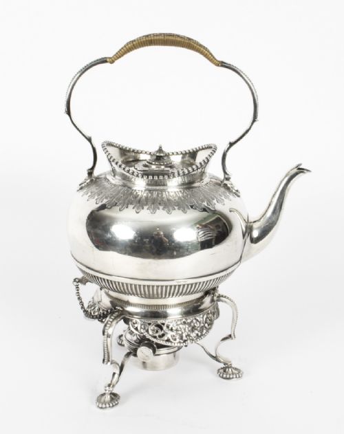 Antique Silver Plate Spirit Kettle on Stand by Elkington Dated 1845 19 Th C
