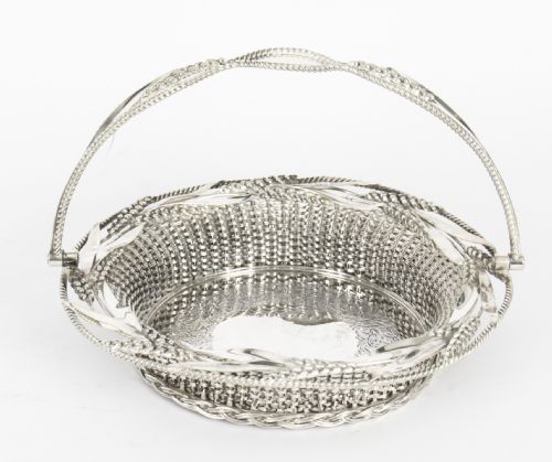 Antique Victorian Silver Plated Fruit Bread Basket 19th C
