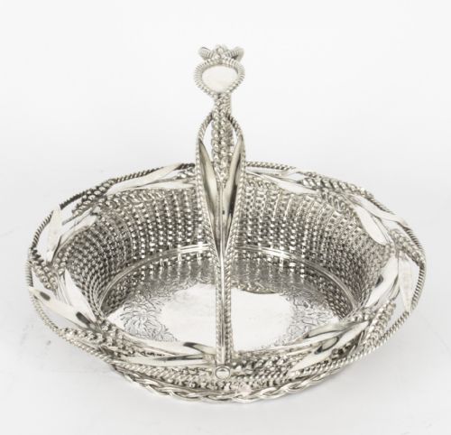 fig 1. Antique Victorian Silver Plated Fruit Bread Basket 19th C