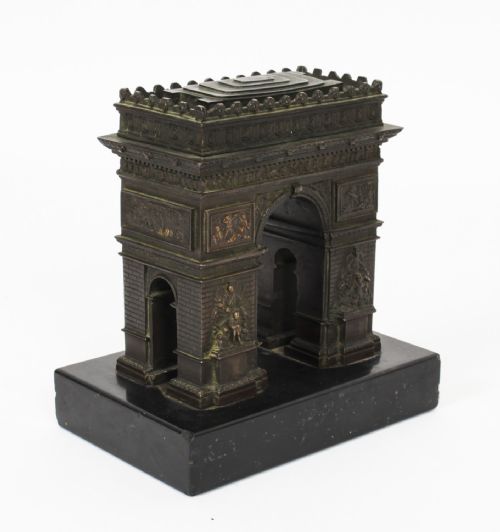 Antique French Bronze Grand Tour Model of the Arc De Triomphe, 19th Century
