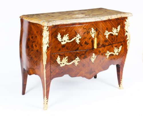 Antique Louis Xvi Ormolu Mounted Walnut Marquetry Commode 18th Century
