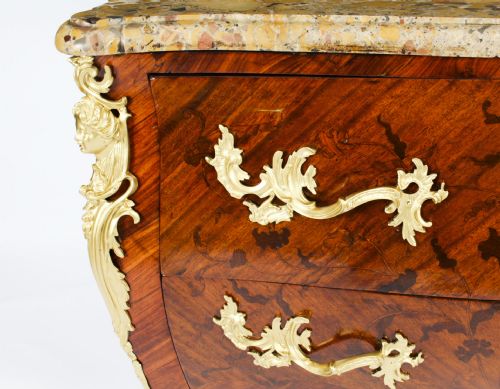 fig 5. Antique Louis XVI Ormolu Mounted Walnut Marquetry Commode 18th Century