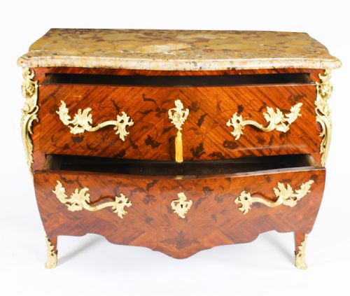 fig 8. Antique Louis XVI Ormolu Mounted Walnut Marquetry Commode 18th Century
